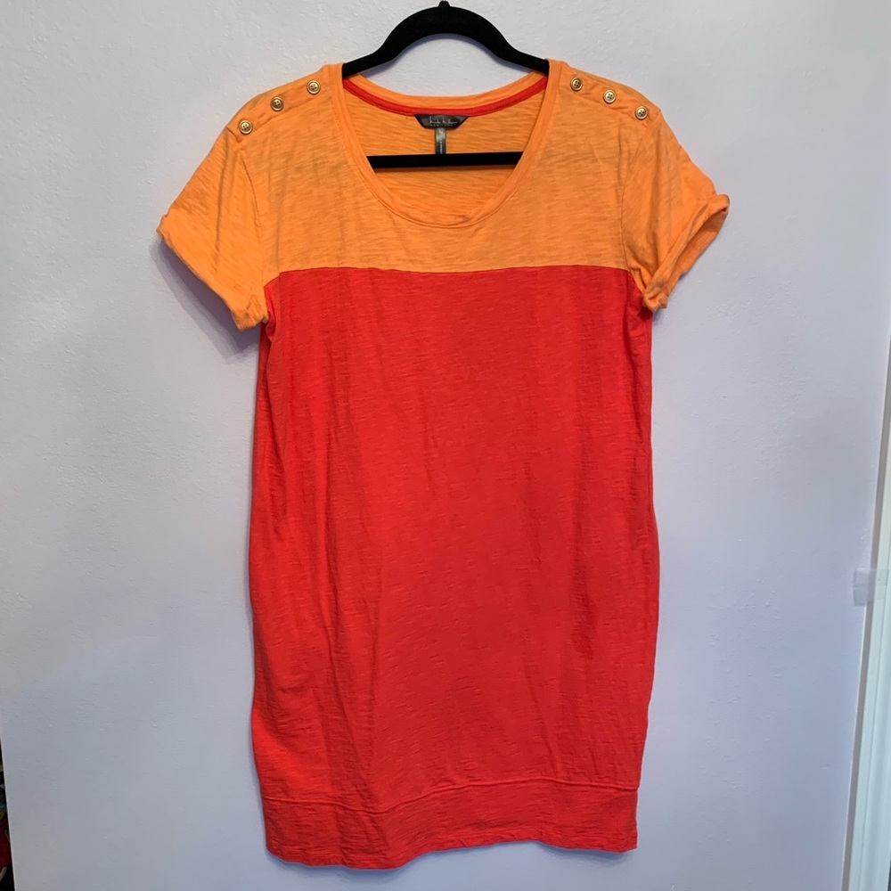 Nicole Miller Orange Coral T Shirt Dress